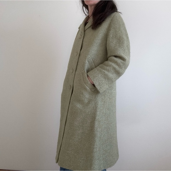 Vintage 1960s Mint Sage Green Coat - Picture 2 of 16